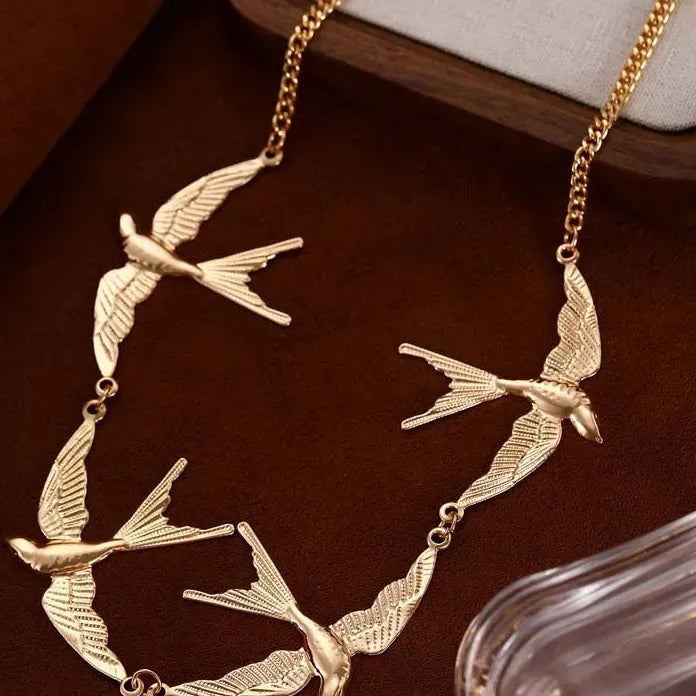 2025 Swallow Pendant Necklace for Women Girls Punk Hip Hop Fashion Jewelry