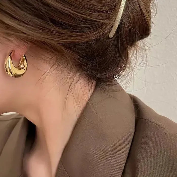 Geometric Copper Hoop Earrings Round Circle Punk Jewelry Gifts 2026