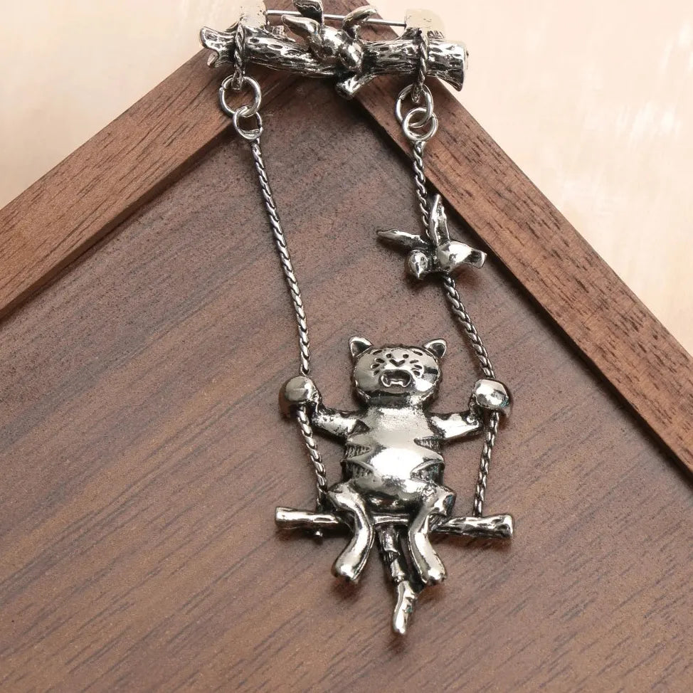 Classic Animal Brooch Pins Cat Lizard Flower Spider Insect Jewelry
