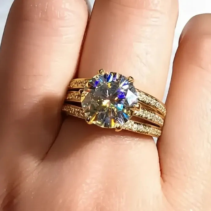 Women Claws Design CZ Wedding Ring Brass Gold Silver Color Jewelry