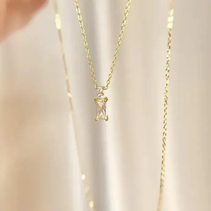 Modern Geometric Cubic Zirconia Pendant Necklace for Women Gift
