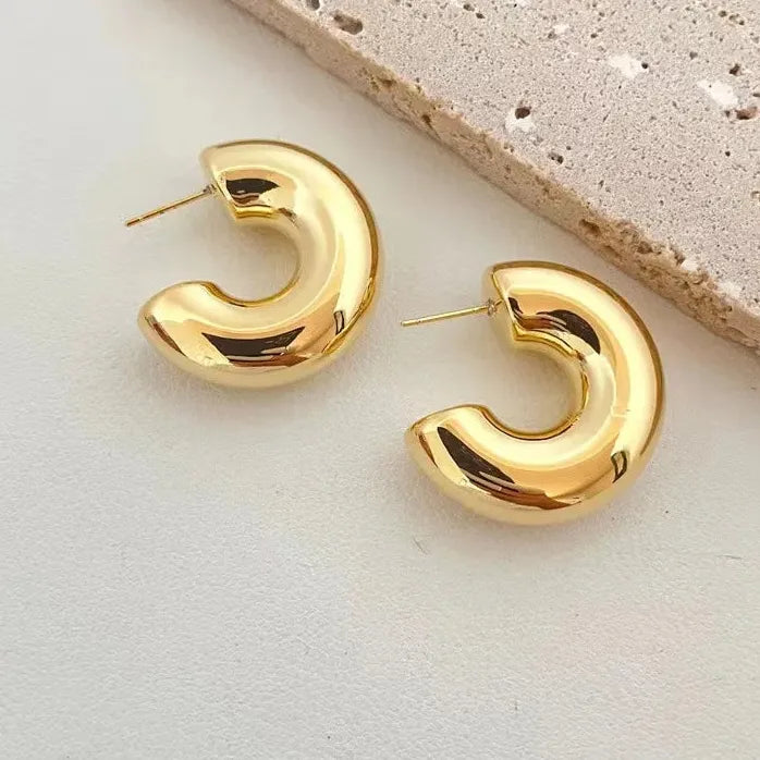 Gold Plated Greek Spiral Geometric Stud Earrings for Women Jewelry Gift