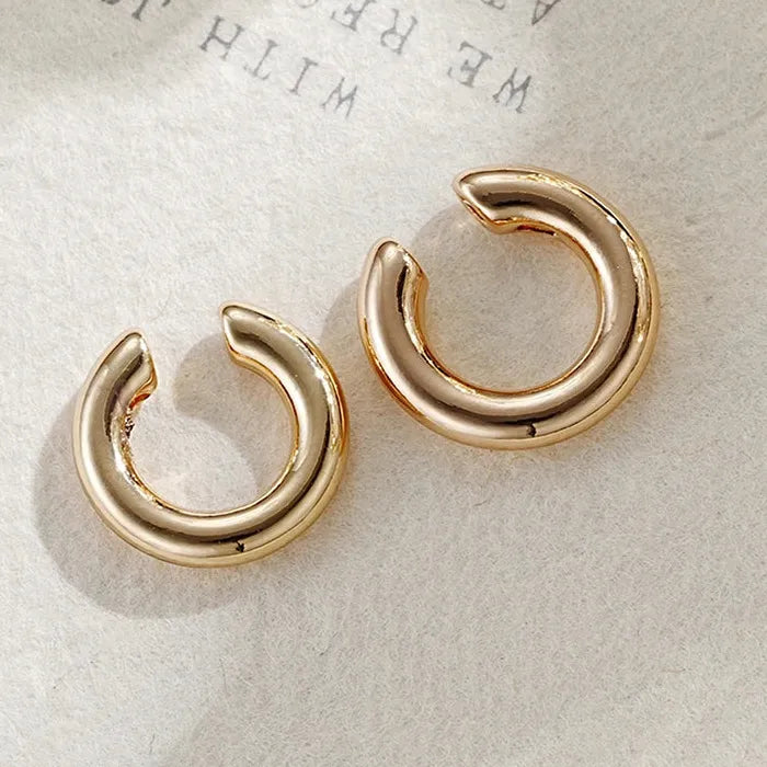 Minimalist Geometric C Shape Zinc Alloy Clip-On Earrings Unisex 2026
