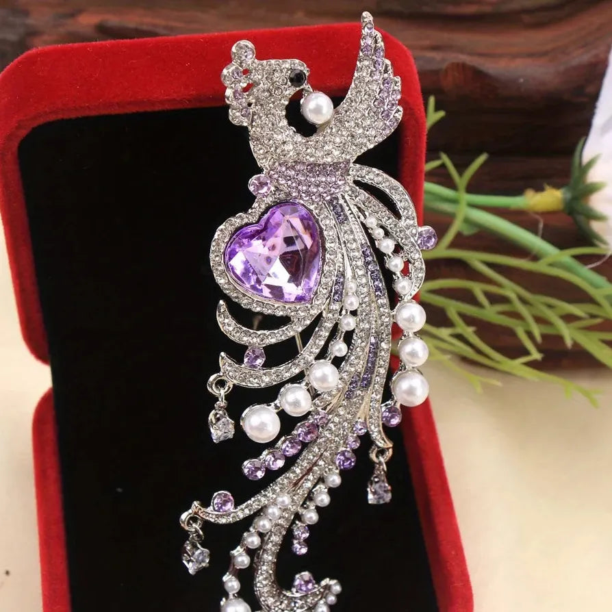 Elegant Peacock Phoenix Brooch Wedding Gift for Men and Women