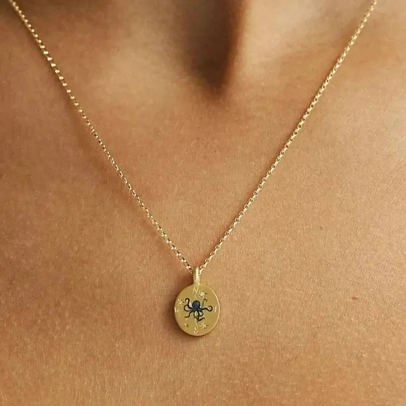 Stainless Steel Punk Retro Geometric Animal Pendant Necklace Heart Choker Jewelry