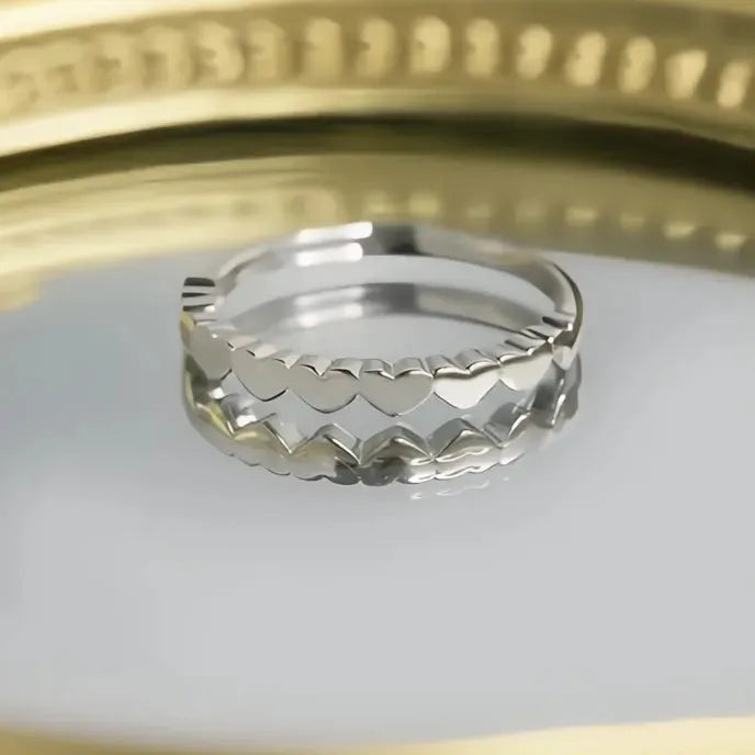 Minimalist Heart Ring for Women Brass Metal Silver Gold Love Jewelry Stylish