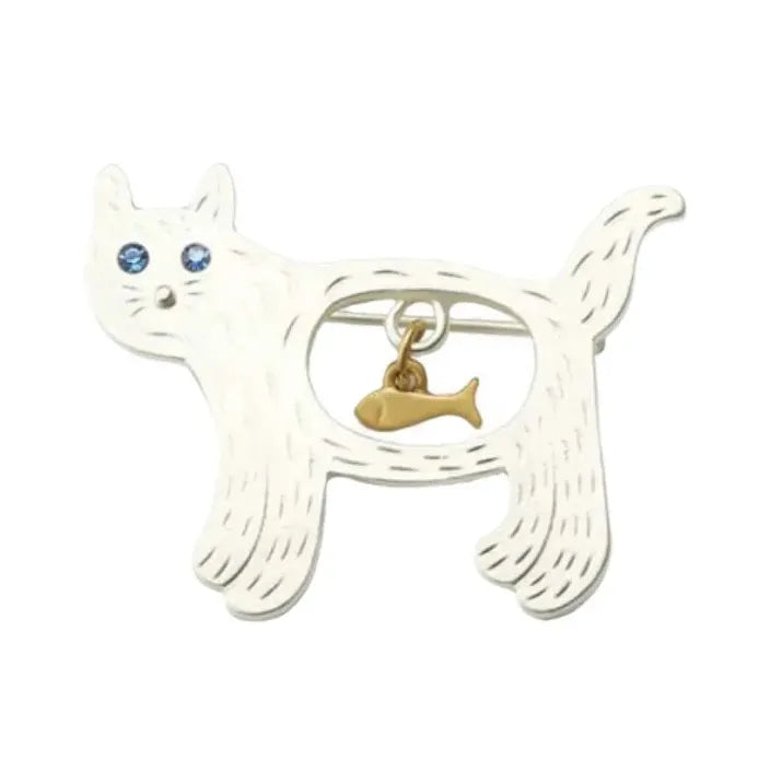Small Fresh Cat Brooch, Minimalist Classic Gift for Men and Women