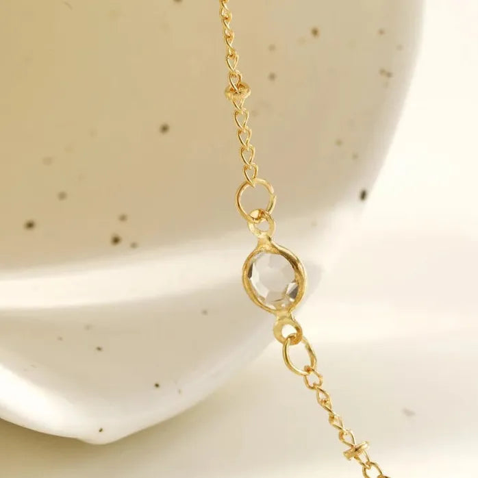 Vintage White Rhinestone Geometric Crystal Finger Bracelet for Women Gift