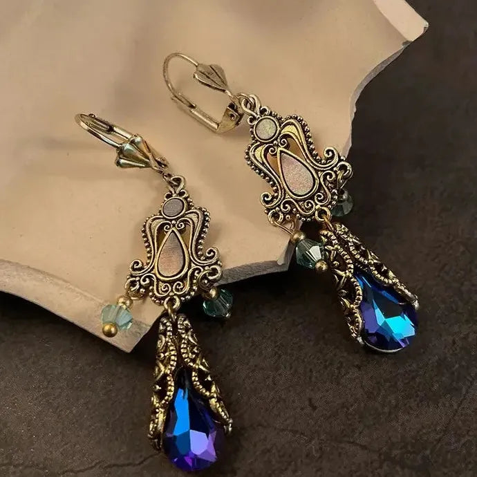 Vintage Bohemian Acrylic Crystal Water Drop Earrings Women’s Geometric Jewelry
