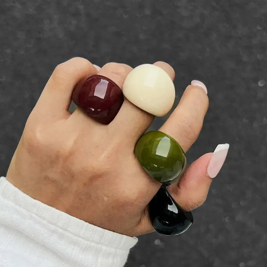 Y2K Vintage Geometric Punk Rings for Women Boho Party Jewelry Gift
