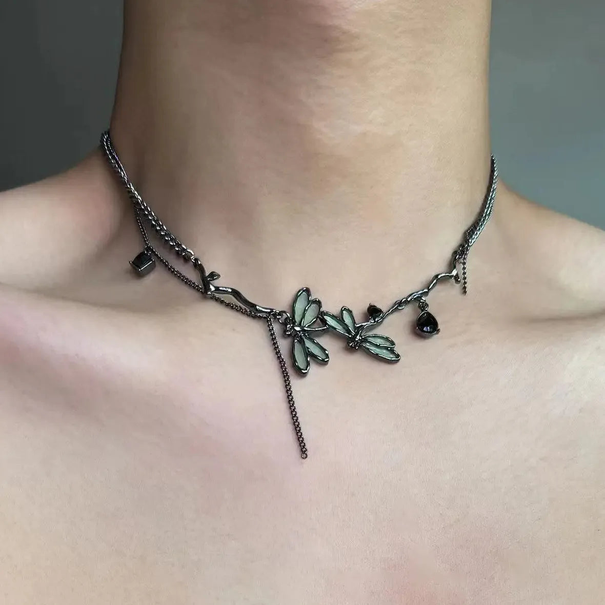 Crystal Imitation Pearl Beaded Bow Knot Collarbone Necklace for Women Girls