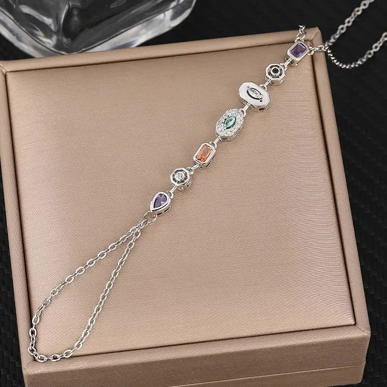 Stainless Steel Double-Layer Bowknot Bracelet for Women Vintage Jewelry