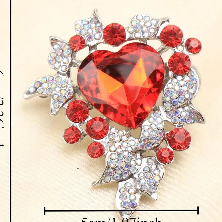 Classic Openwork Heart Brooch for Women Wedding Gift Elegant Accessory