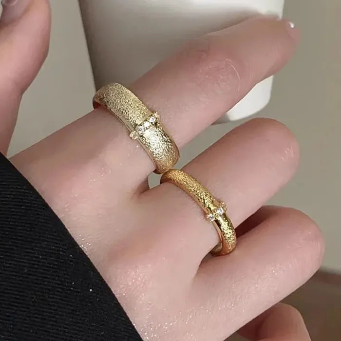 2Pcs Vintage Geometric Zircon Rings for Women Engagement Party Jewelry 2024 Trend