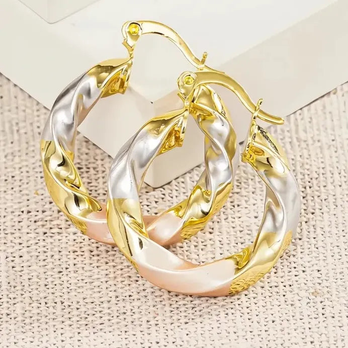Trendy Elegant Women’s Geometric Copper Alloy Hoop Earrings