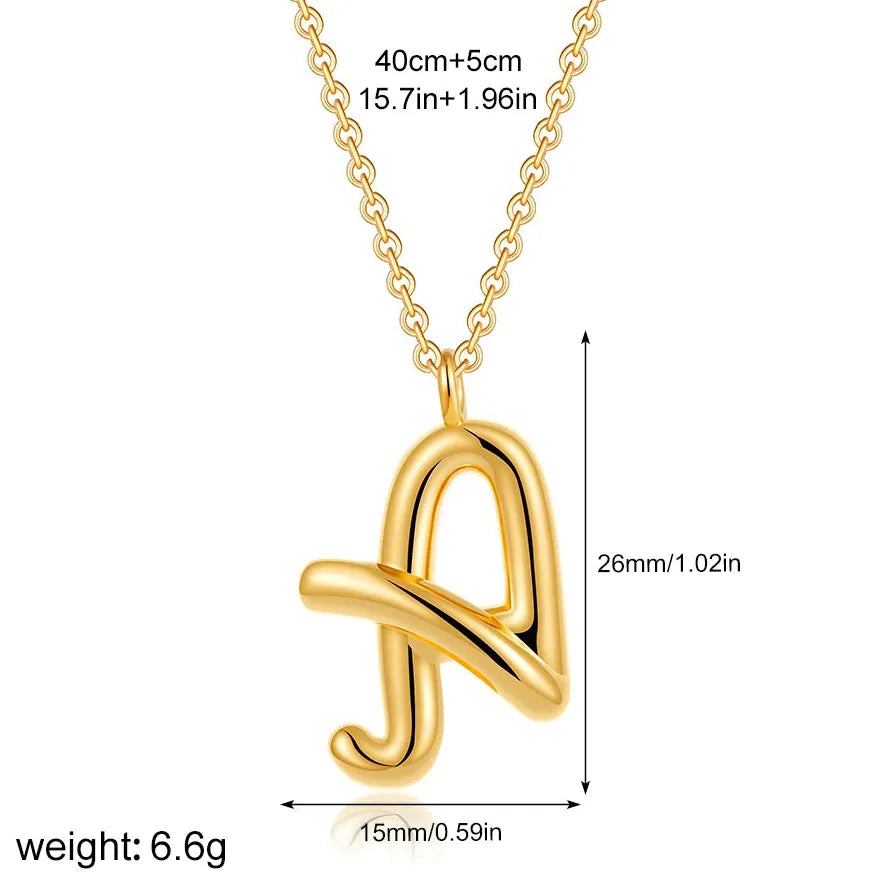 18K Gold Plated A-Z Initial Necklace Waterproof Alphabet Choker Jewelry Gift Women