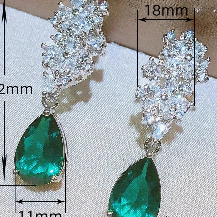 High Quality Copper Cubic Zirconia Water Drop Earrings for Women Wedding Jewelry