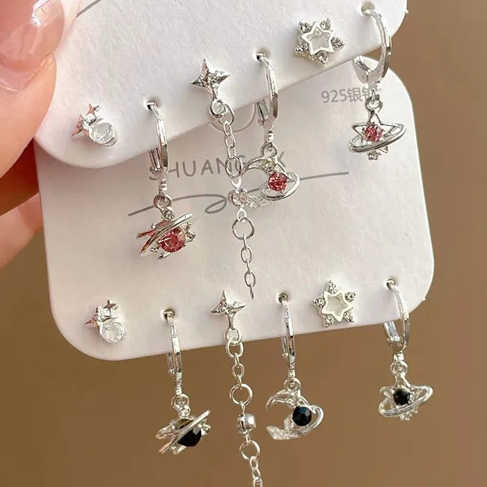 2025 Gold Rhinestone Hoop Earrings for Women Zircon Flower Bow Jewelry