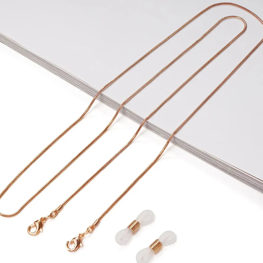 Fashion Woman Zinc Alloy Cylinder Bead Sunglasses Chain Eyeglasses Holder