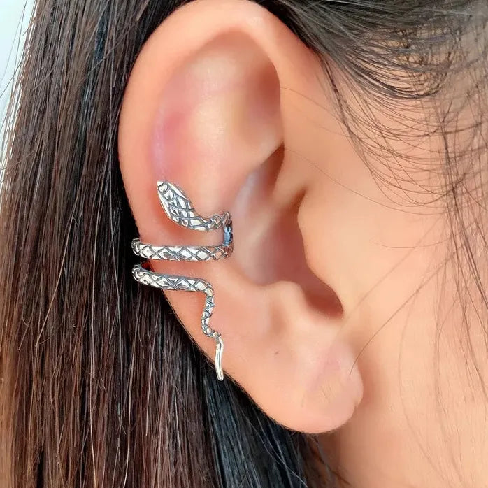 Vintage Gothic Multi Layer Snake Clip Earrings Punk Animal Jewelry Gift Women