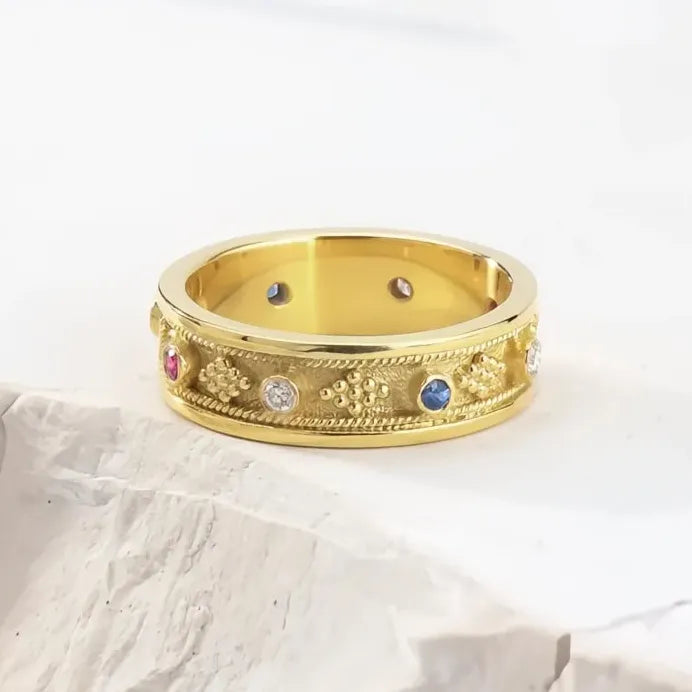 Vintage Gold Geometric Cubic Zirconia Rings for Women Fashion Jewelry