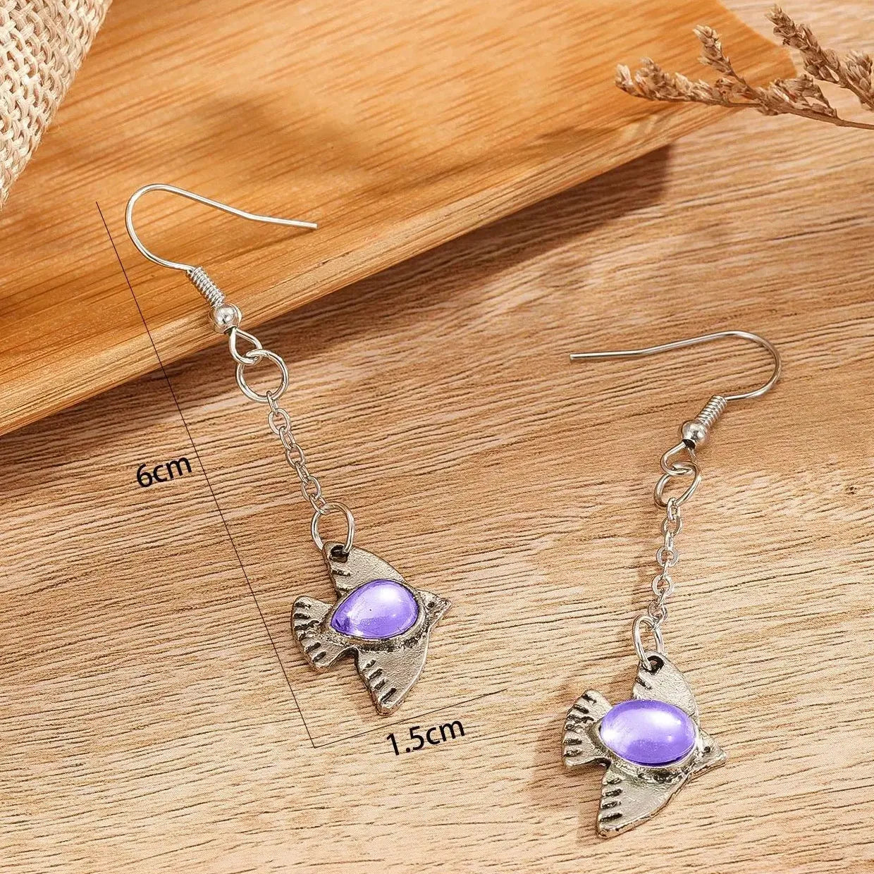 Retro Bohemian Women's Personalized Animal Bird Zinc Alloy Pendant Earrings Gift