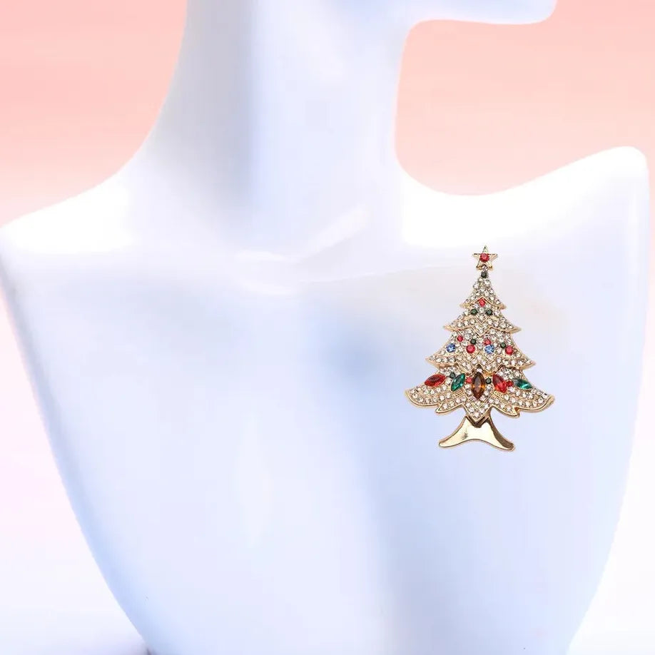 Luxury Classic Christmas Tree Brooch for Men and Women Gift