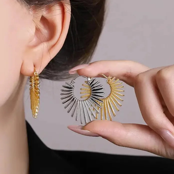 Vintage Geometric Heart Drop Earrings for Women Stylish Statement Jewelry
