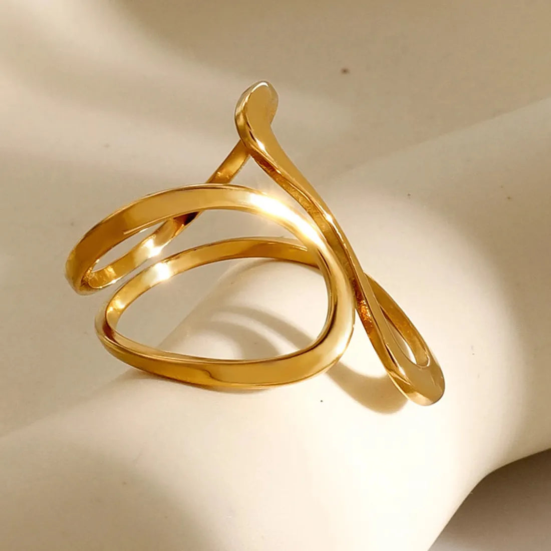 Gold Color Stainless Steel Geometric Mood Tracking Ring Women’s Jewelry