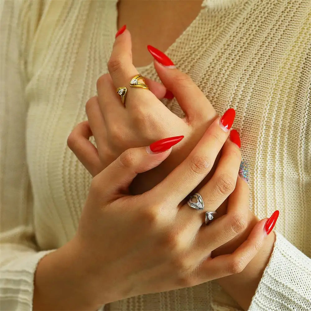 18K Gold Plated Geometric CZ Zircon Knuckle Ring Vintage Punk Jewelry Women