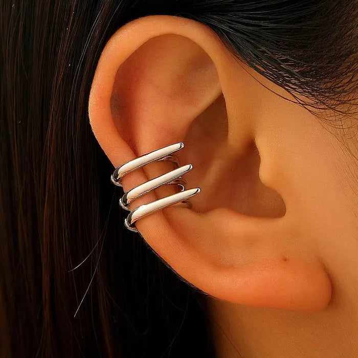 Adjustable Minimalist Copper Claw Clip-On Earrings Women Vintage Punk Ear Cuffs