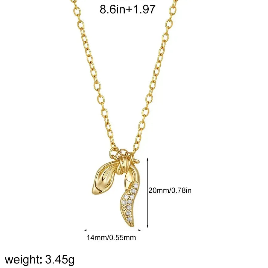 18K Gold Plated Copper Bowknot Necklace for Women Cubic Zirconia Choker Gift