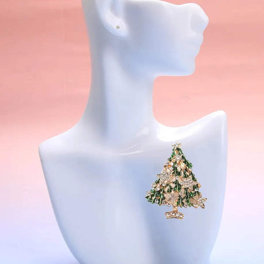Luxury Classic Christmas Tree Brooch for Men and Women Gift