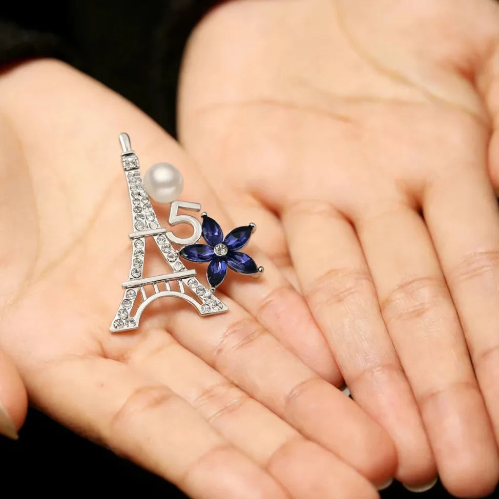 Elegant Belle Epoque Floral Iron Tower Classic Brooch Jewelry Gift