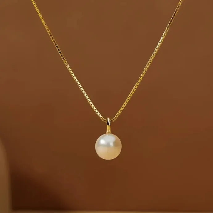 Elegant Women Geometric Pearl Pendant Necklace Copper Alloy Wedding Party Gift