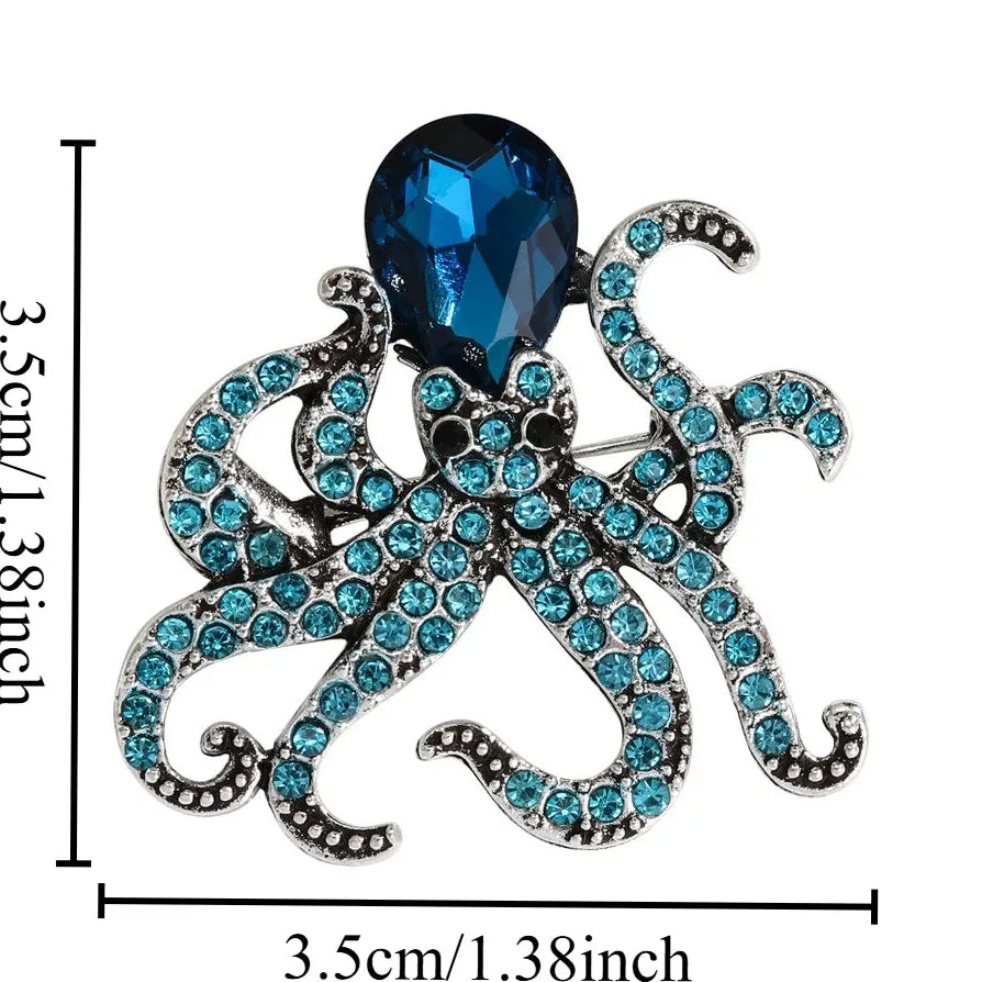 Classic Octopus Brooch Marine Creature Jewelry for Men and Women