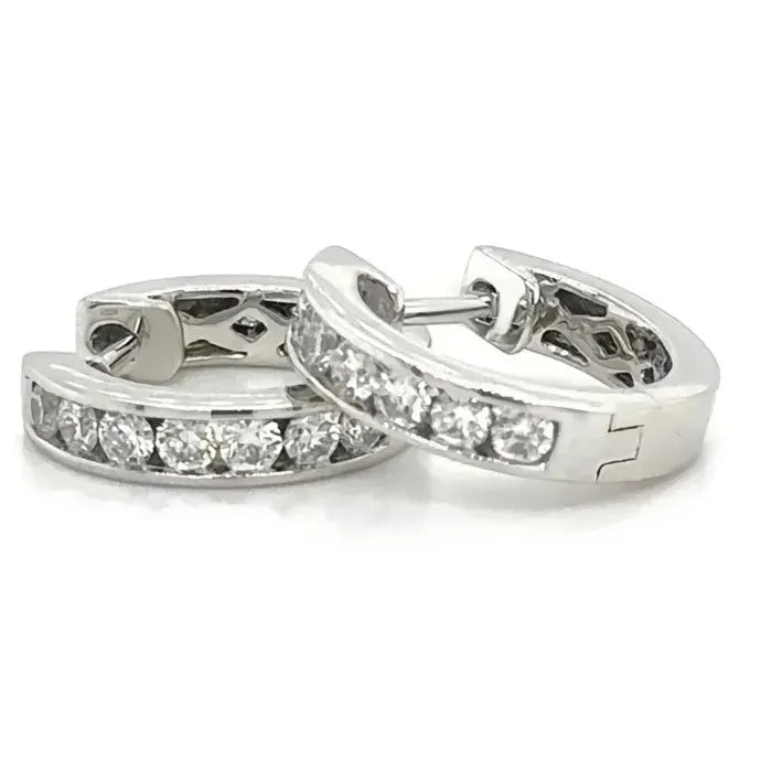 Sparkling Round CZ Copper Alloy Hoop Earrings Geometric Design for Women