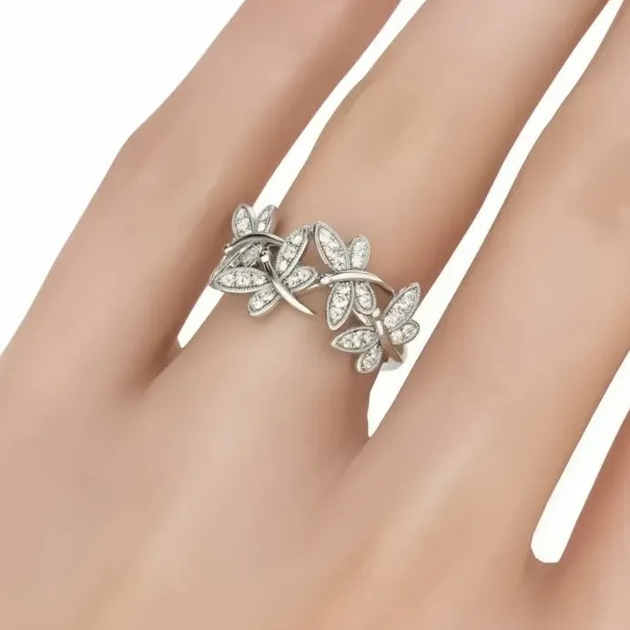 Elegant Sweet Dragonfly Cubic Zirconia Ring for Women Fashion Jewelry