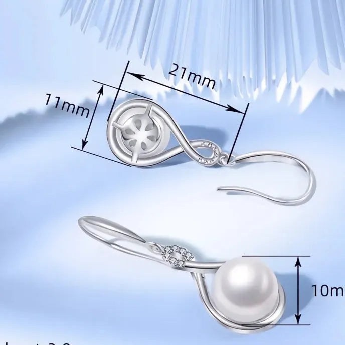 Graceful Women Geometric Drop Earrings Imitation Pearl Copper Alloy Wedding Jewelry