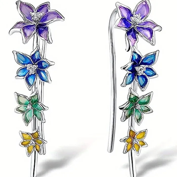 Women's Morning Glory Drop Earrings Copper Minimalist Fashion Accessories