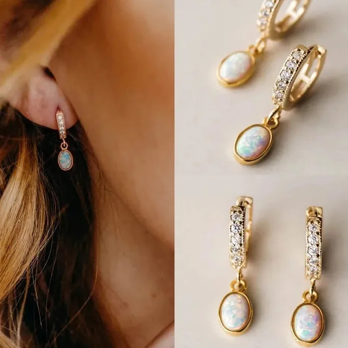 Elegant Gold Cubic Zirconia Drop Earrings for Women, Synthetic Australian Jewelry Gift