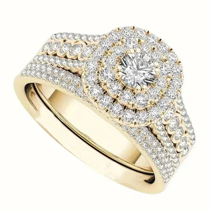 European American Hot Sale Women's Ring Golden Simple Zinc Alloy Acrylic Ring