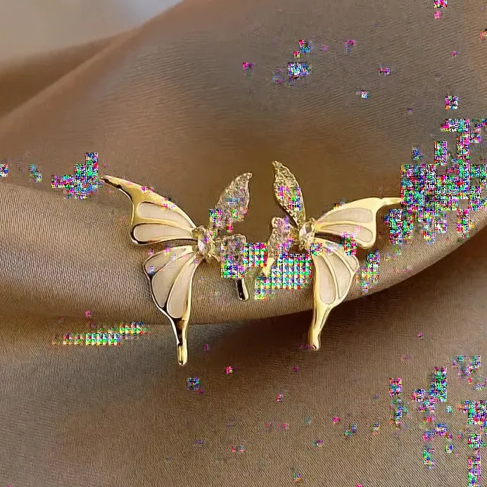 Butterfly Cubic Zirconia Stud Earrings for Women Elegant Fashion Jewelry