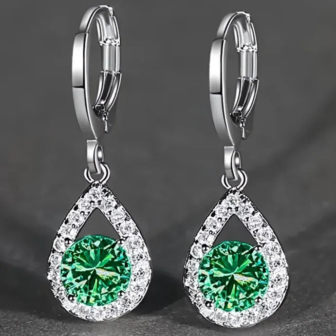 Elegant Geometric Waterdrop Drop Earrings for Women Copper Alloy Jewelry