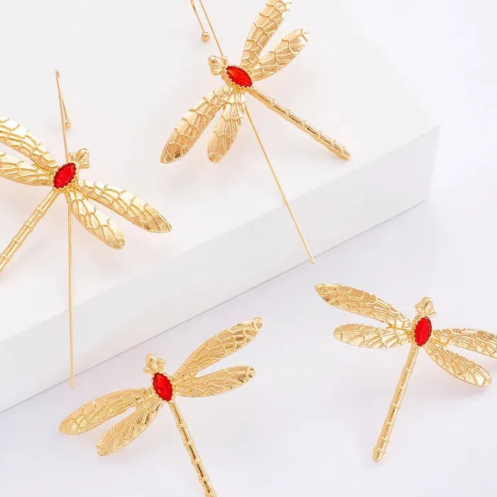 Dragonfly Zinc Alloy Drop Earrings for Women Retro Punk Party Gift