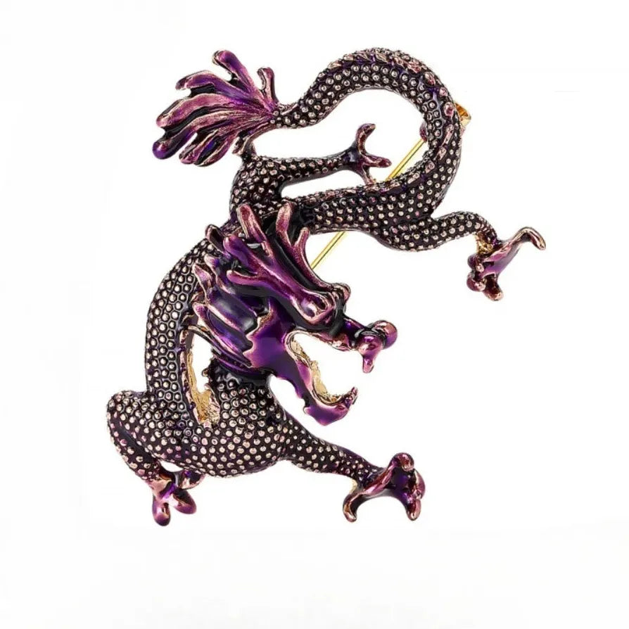 Vintage Chinese Dragonfly Dragon Brooch Pin Classic Jewelry Gift