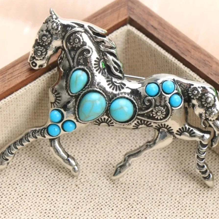 Luxury Vintage Horse Year Warhorse Unicorn Brooch for Men and Women