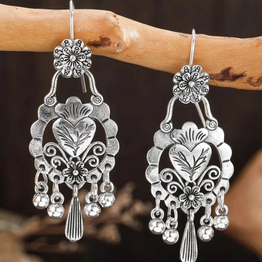 Bohemian Water Drop Long Geometric Alloy Dangle Earrings for Women