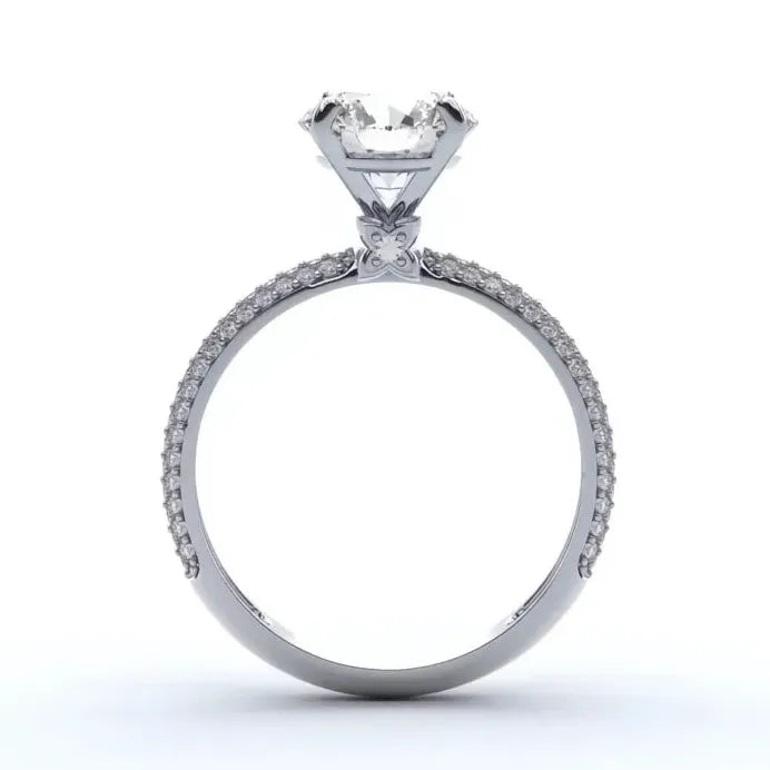 Elegant Brass Cubic Zirconia Cocktail Ring Women Wedding Band