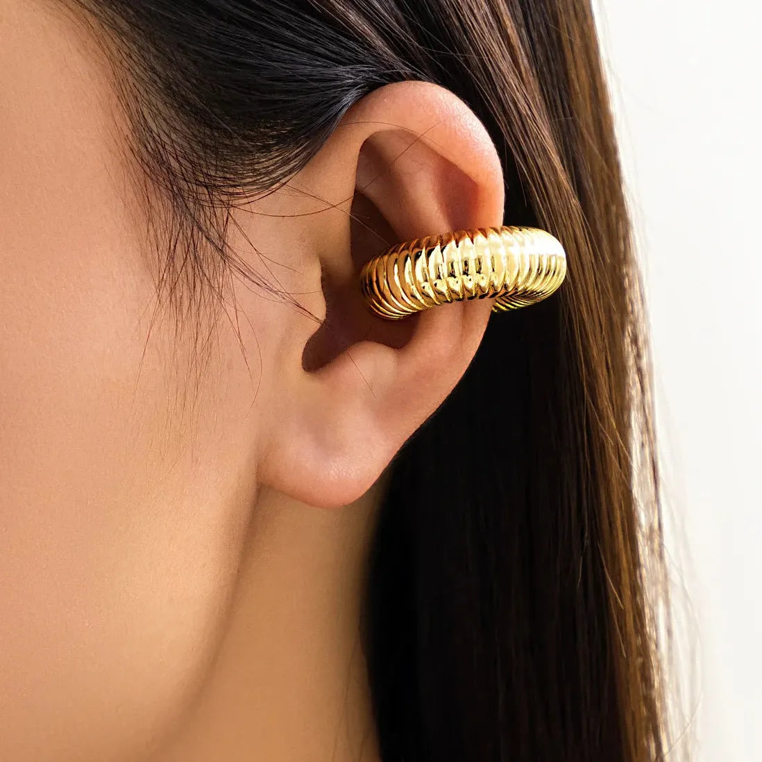 4Pcs Geometric C-Shape Ear Cuff Clip-On Earrings for Women Stylish Jewelry